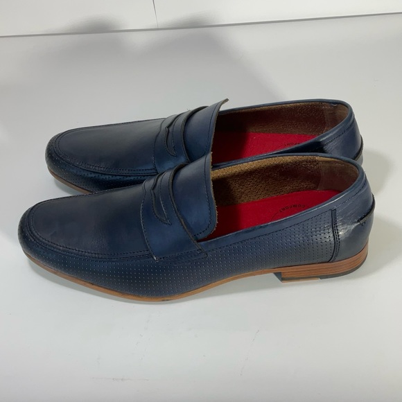 Alfani Mens Alfatech Blaine Leather Slip-On Oxfords Navy Penny Loafers Size 12M - Picture 16 of 16